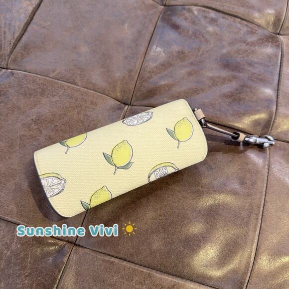 NWT Coach Sunglass Case With Lemon Print Garden Glade Multi CAP11 - Picture 4 of 6